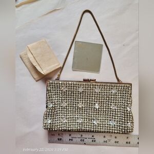 Vintage 1950's WALBORG Evening Clutch With Original Mirror